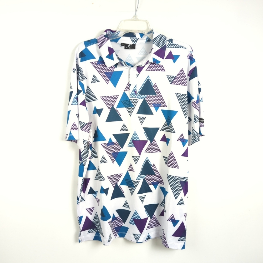 Greenside Golf Shirt Geometric Men's Short Sleeve Polo Size XL